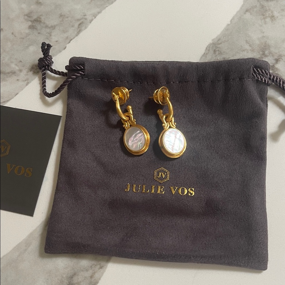 Julie Vos Gold and Pearl Earrings
